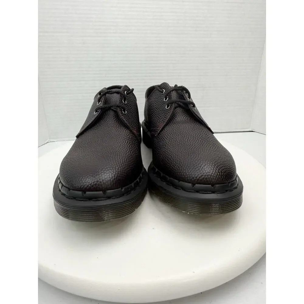 DR. MARTENS 1461 Womens Size 8 Pebble Grain Oxblood‎ Dark Brown Derby Loafers